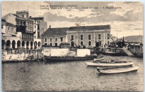 Postcard - Landing Wharf and Custom house - Ponta Delgada, Portugal