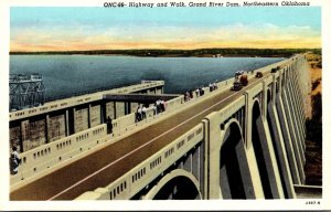Oklahoma Grand River Dam Highway and Walk Curteich