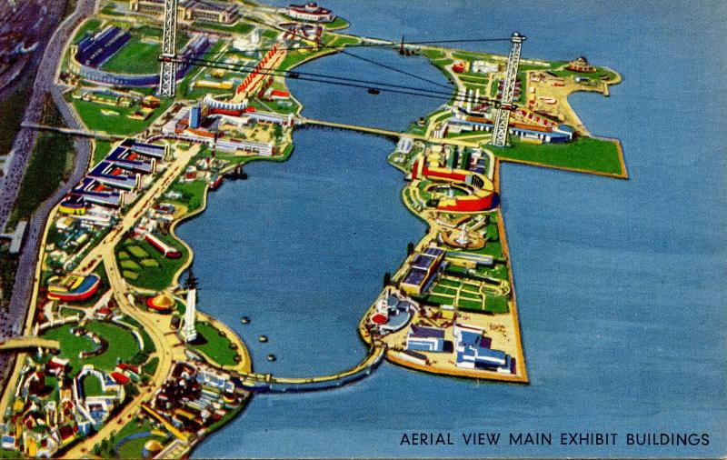 IL - Chicago. 1933 Chicago World's Fair. Aerial View, Main Exhibit Bldgs