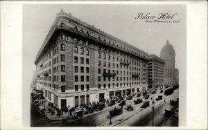 San Francisco CA Palace Hotel Cars in Street c1915 Real Photo Postcard