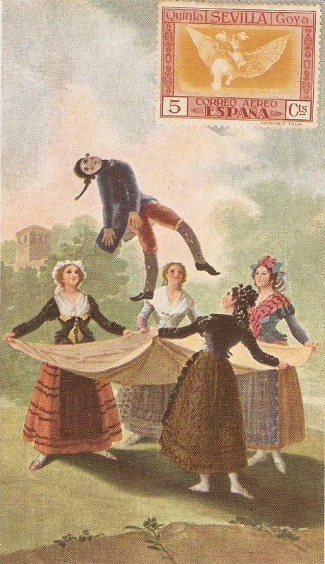 GOYA. El Pelele  Fine painting, vintage spanish postcard