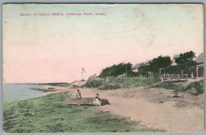 HARWICH PORT MA BEACH AT OCEAN GROVE ANTIQUE POSTCARD