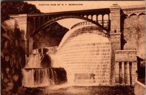 Croton Dam of New York Reservoir NY Sepia Hope Drug Store Postcard JA14
