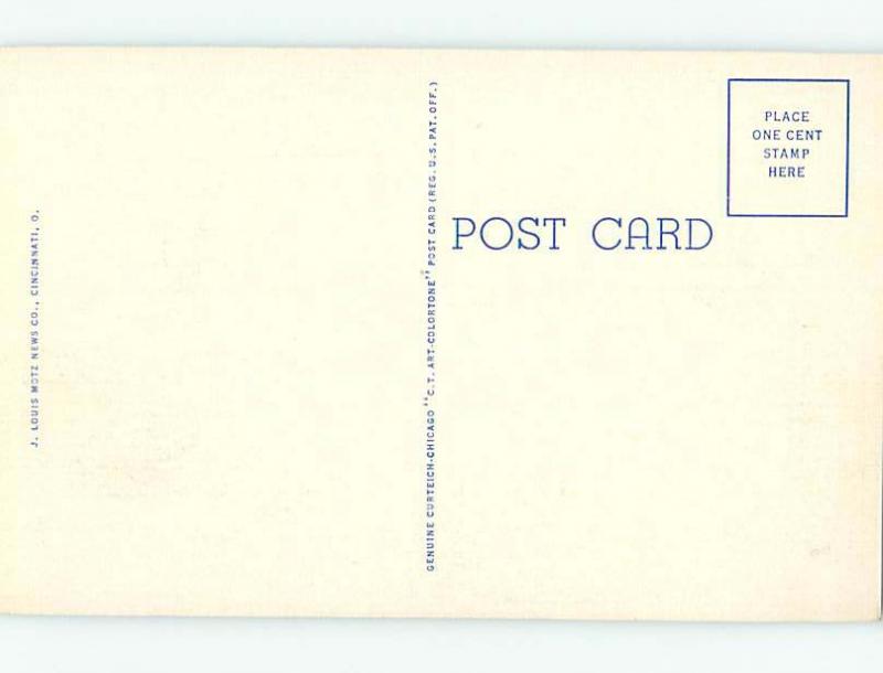 Unused Linen POST OFFICE SCENE Cincinnati Ohio OH hs1124-12