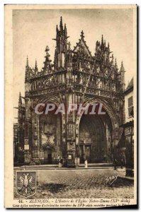 Old Postcard Alencon L & # 39Entree From I & # 39Eglise