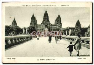 Old Postcard Paris International Colonial Exposition in 1931 Temple of Wat & ...