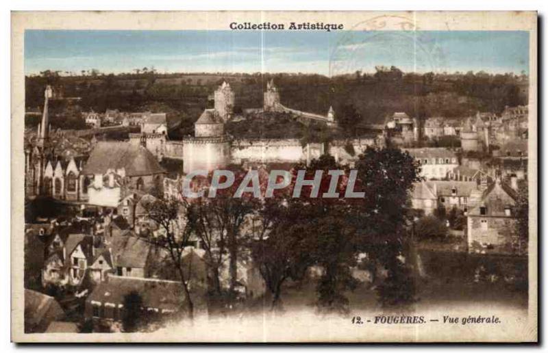 Old Postcard Fougeres General view