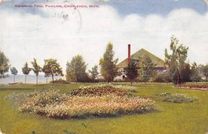 Charlevoix Michigan Swimming Pool Pavilion 1913 Postcard