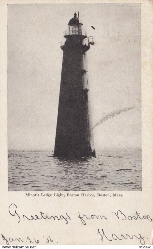 Minot's Ledge LIGHTHOUSE , Boston , Mass. , 1906