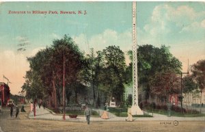 Newark New Jersey NJ~Military Park Entrance-Lattice Flagpole~19104 POSTCARD