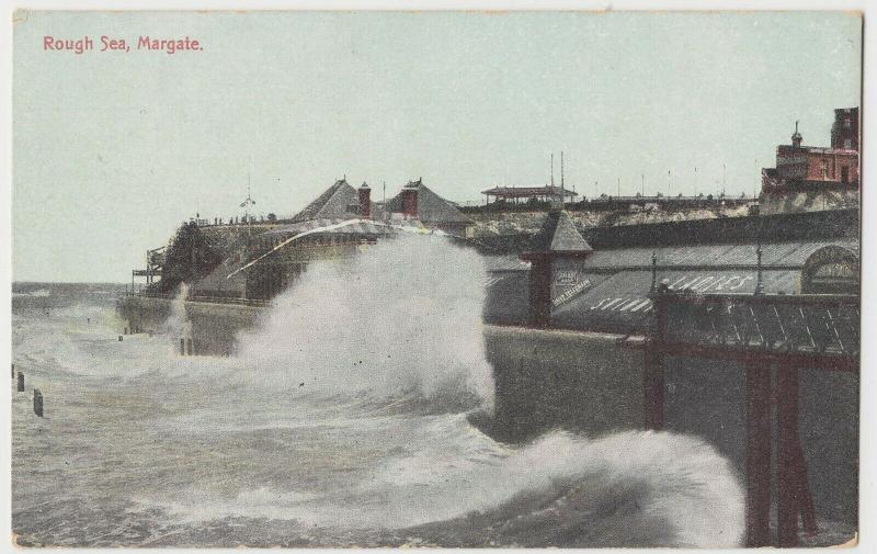 Kent; Rough Sea, Margate PPC Unposted, Pre WW1