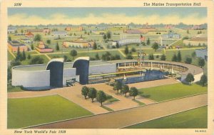 1933 Century Of Progress Chicago Worlds Fair Marine Transportation Hall Postcard