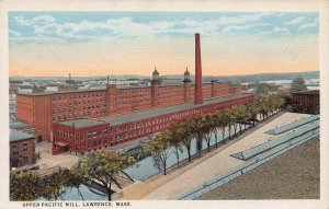 Upper Pacific Textile Mill Lawrence Massachusetts 1928 postcard