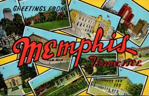 Tennessee Greetings From Memphis Large Letter Linen