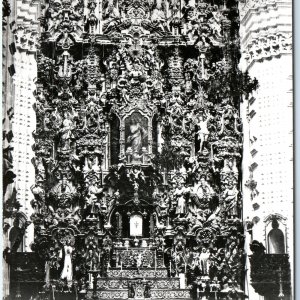 c1920s Mexico RPPC Ornate Baroque Church Interior Altar Mayor Sculptures A347