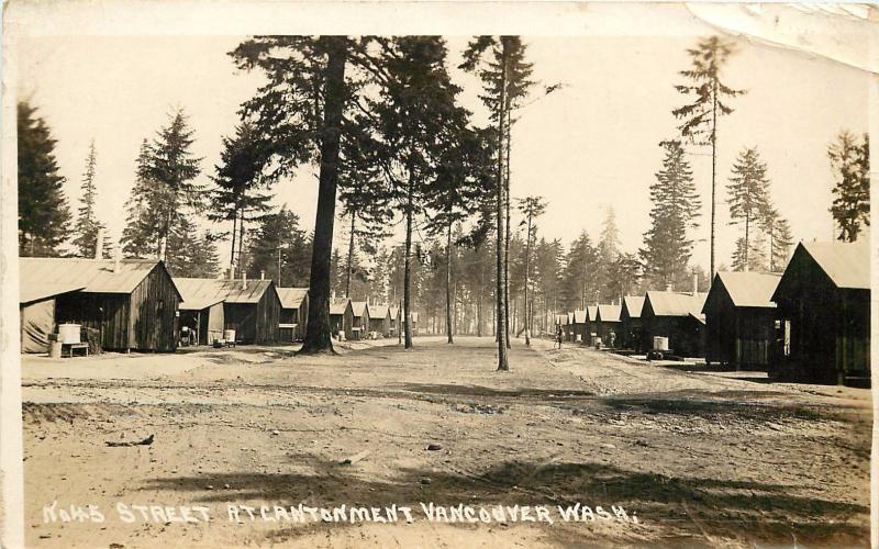 c1920 RPPC Postcard No.45 Street at Cantonment Vancouver WA Unposted