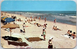 1951 Typical Beach Scene Virginia Beach VA Ocean Holiday Crowds Posted Postcard