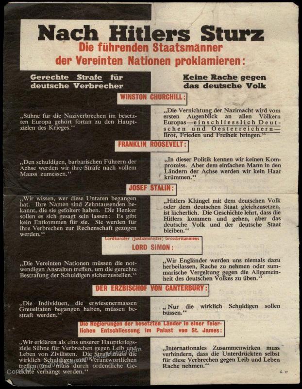 Anti-Nazi After Hitlers Fall Allied Propaganda Feldpost Leaflet 82650