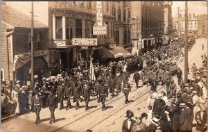 1910s Mint Portsmouth NH USA RPPC Postcard Guards Welcome Parade