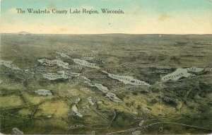 Postcard Wisconsin County Lake Region Waukesha  C-1910 Mao 23-4565