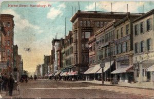 Pennsylvania Harrisburg Scene On Market Street 1910