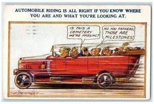 1925 Mens Riding Automobile Tempest Signed Bamforth Washington DC Postcard