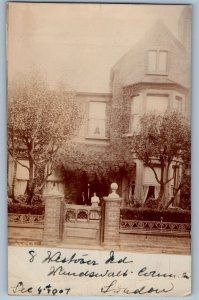 Yorkshire England Postcard Wadsworth Building Entrance 1907 RPPC Photo