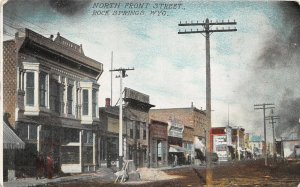 H9/ Rock Springs Wyoming Postcard c1910 North Front Street Stores 2