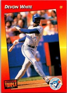 1992 Donruss Tripleplay Baseball Card Devon White Toronto Blue Jays sk6145