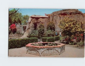 Postcard Fountain And Old Stone Church, Mission San Juan Capistrano, California