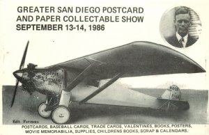 Greater San Diego Postcard And Paper Collectable Show 09/1986 Vintage Postcard