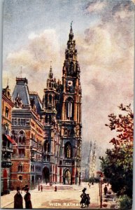 Tucks 7728 Rathaus Vienna Austria Vintage Postcard G64