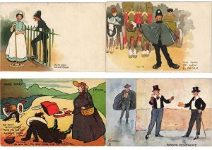 BRITISH HUMOR Incl. TOM BROWNE 17 Vintage Postcards mostly pre-1920 (L4390)