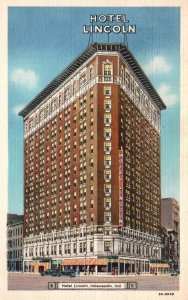 Vintage Postcard 1936 Hotel Lincoln Building Indianapolis Indiana IND Structure