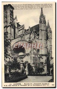 Old Postcard Auxerre Ruins Of L & # 39Ancienne Chapel Nd Virtues and transept...