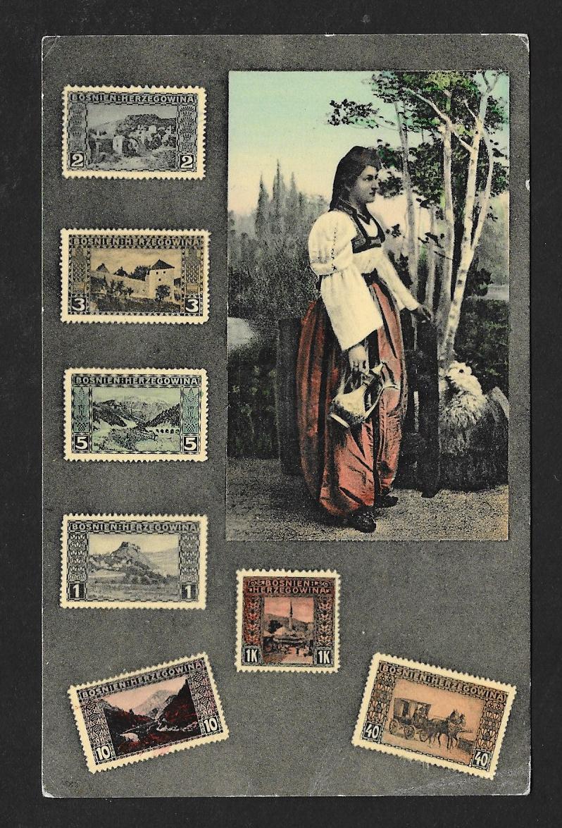 BOSNIA HERZEGOVINA Stamps On Postcard Lady Tree Used C1910 Topics   744d446ac4bdfbe00f1509e3376af526 