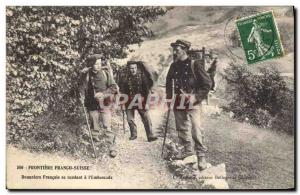 Postcard Old Customs Customs Border Customs Franco Swiss french going to the ...