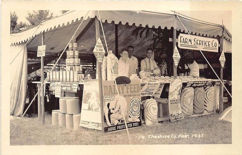 Swanzey NH Cheshire County Fair Farm Service Tent 1937 RPPC Real Photo Postcard