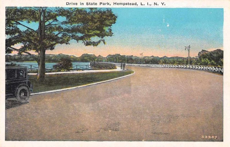 Hempstead Long Island New York State Park Road Scenic Vintage Postcard JF685900 