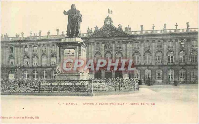 Old Postcard Statue & Nancy Place Stanislas City Hotel