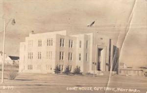 Cut Bank Montana Court House Exterior Real Photo Antique Postcard K25667