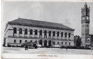 13238 Trolley Car at the Public Library, Boston, Mass.1908