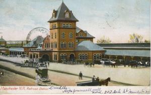 Railroad Station Manchester NH New Hampshire Railway c1905 Postcard E11