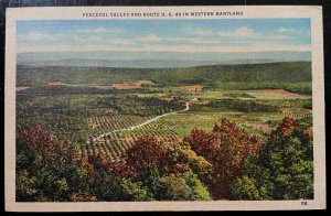 Vintage Postcard 1943 Peaceful Valley, Route 40 through Western Maryland