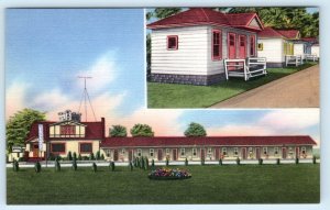 GRIMSBY, Ontario Canada ~ LAKE BREEZE MOTEL Roadside c1940s Linen Postcard