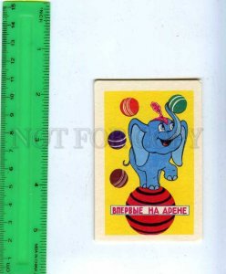 259691 USSR First time arena cartoon elephant juggler Pocket CALENDAR 1984 year