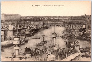 Brest - Vue Generale Du Port Du Guerre France Bisection Postcard
