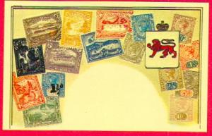 TASMANIA; Philatelic Postcard with Stamps, Crest & Map