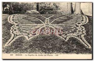 Old Postcard Rouen Butterfly Butterfly garden plants