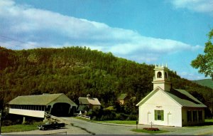 New Hampshire Starke Covered Bridge and Church